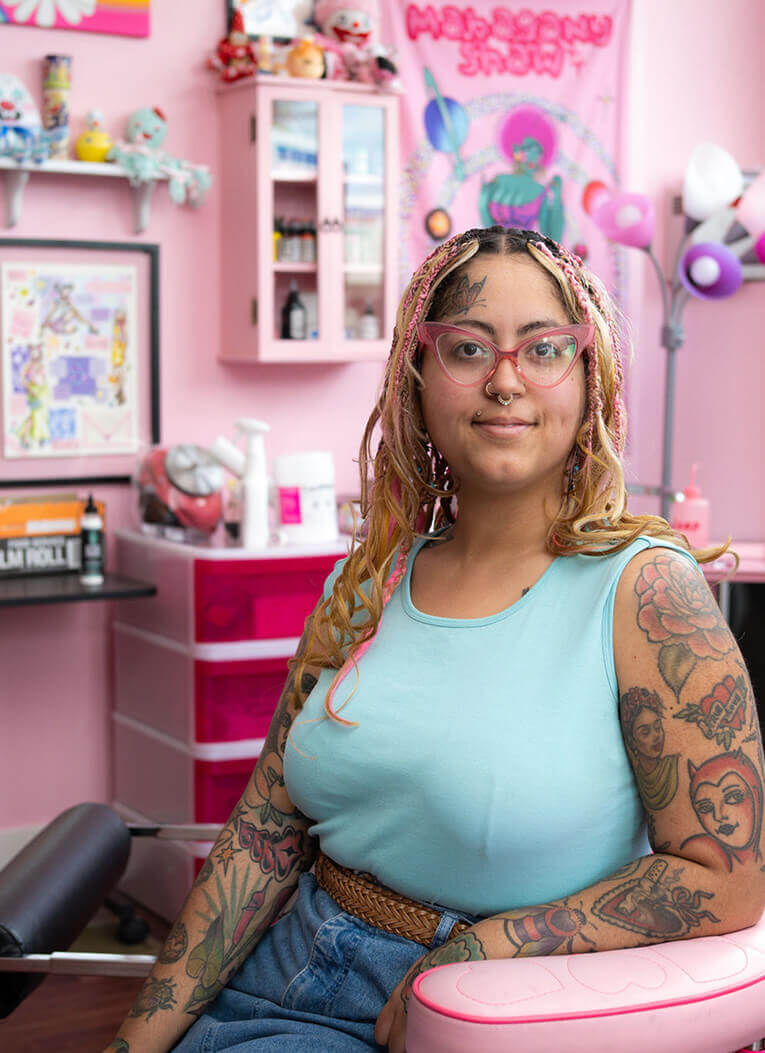 Mahagany Shaw, owner of Pink Palace Tattoo